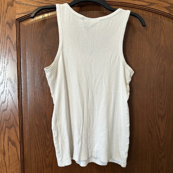 Harley Davidson Women's White Ribbed Tank Top Rhinestone Wings Biker Large - Picture 4 of 6